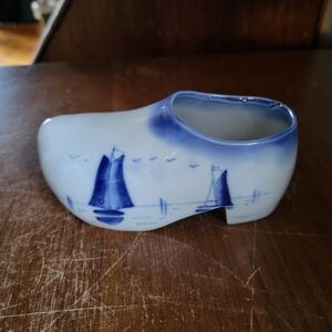 Vintage Delft Blue Dutch Hand Painted Ceramic Clog